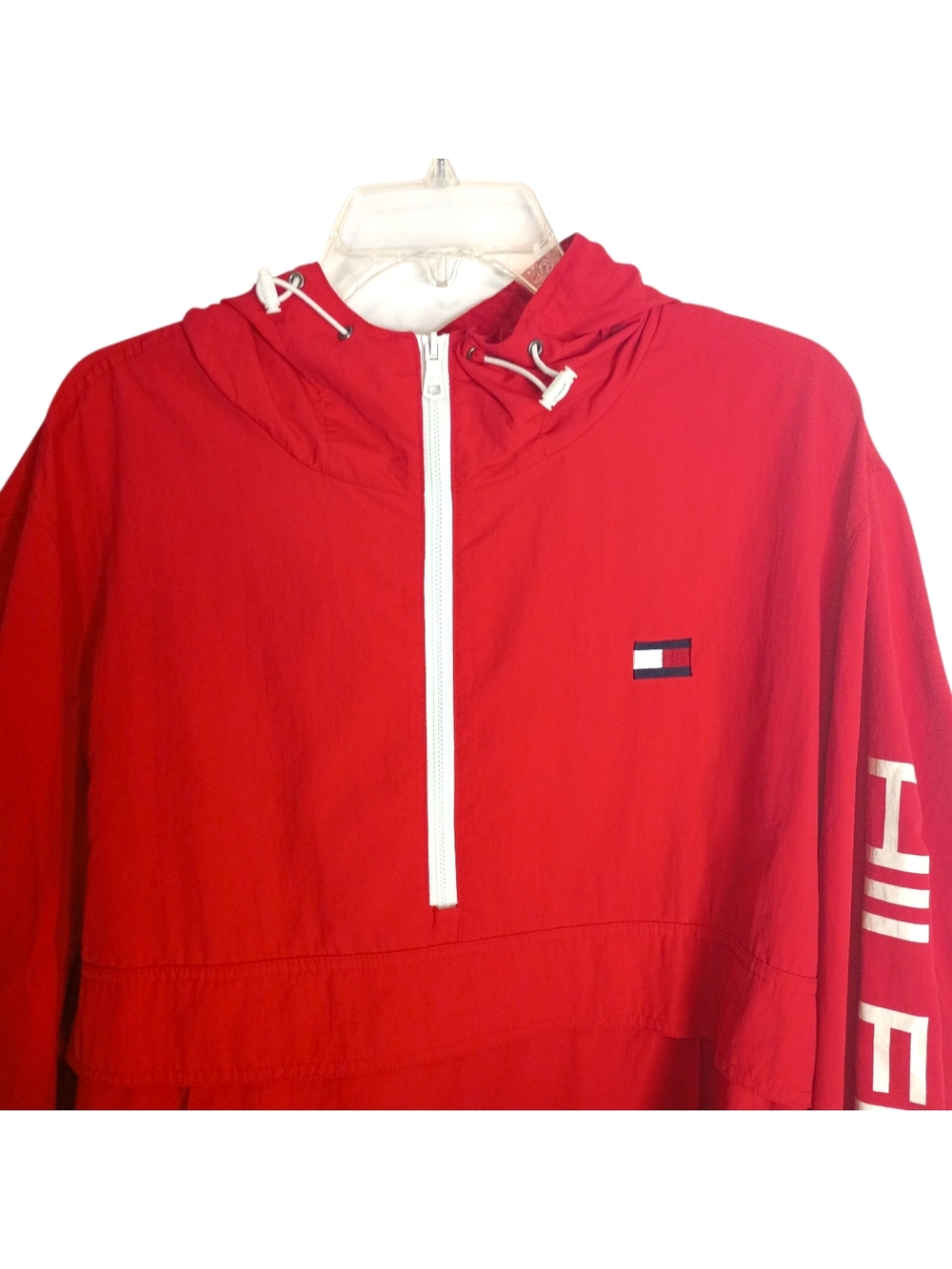 Tommy Hilfiger Red Pullover Windbreaker Jacket - Size XXL - Picture 3 of 8
